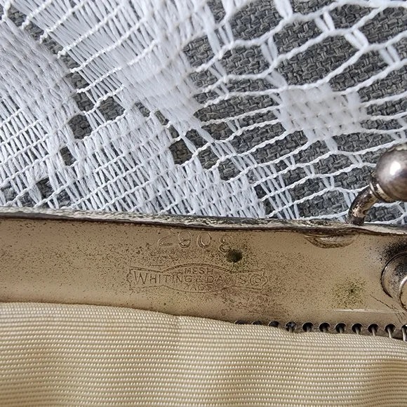 Vintage 1950s Whiting & Davis Gold Mesh Evening Bag Style 2908 Made in USA